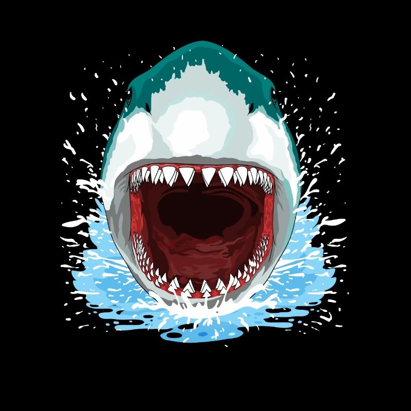 Requin Bouche Ouverte Dents Requin Blanc