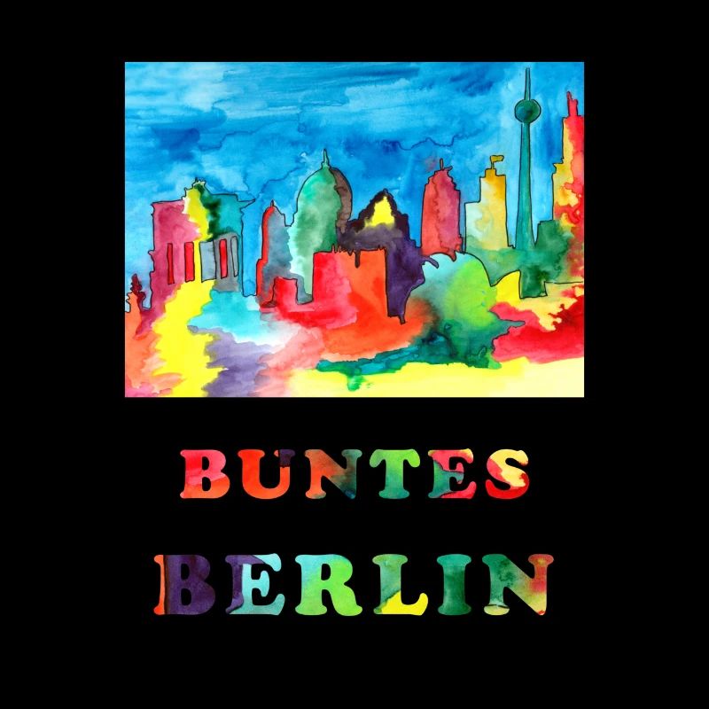 Buntes Berlin - Aquarellskizze Wahrzeichen Berlins
