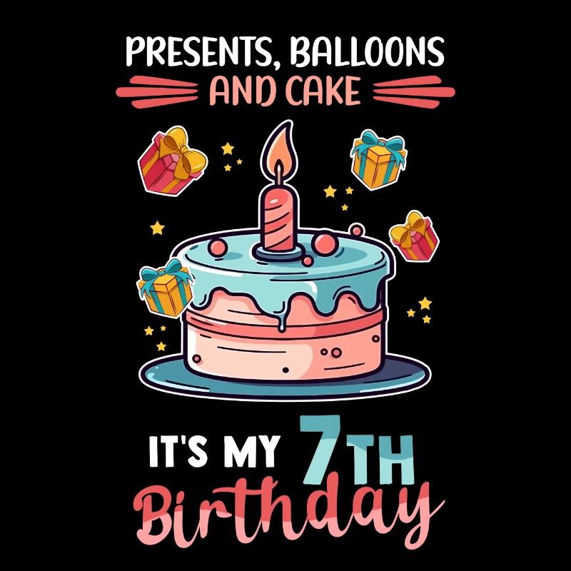 7. Geburtstag 7 Jahre alt Geschenkidee Geschenk
