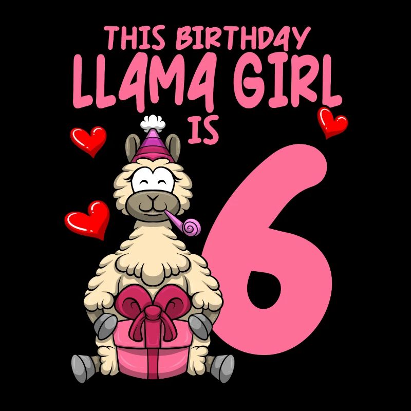 Lama Geburtstag 6. Geburtstag Party Alpaka Mädchen