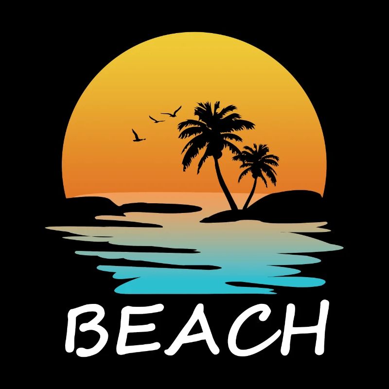 Beach with palm trees