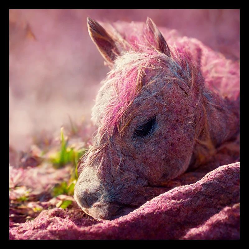 Bébé cheval couché sur le sol Rosa III