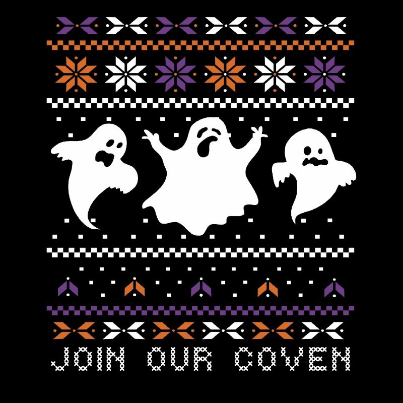 Stitch Pattern Ghost Creatures Coven Halloween