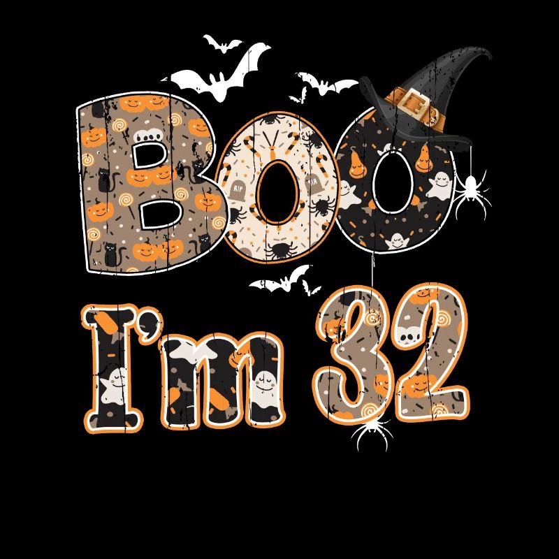 Halloween Pattern Ghost Creatures Birth Age 32