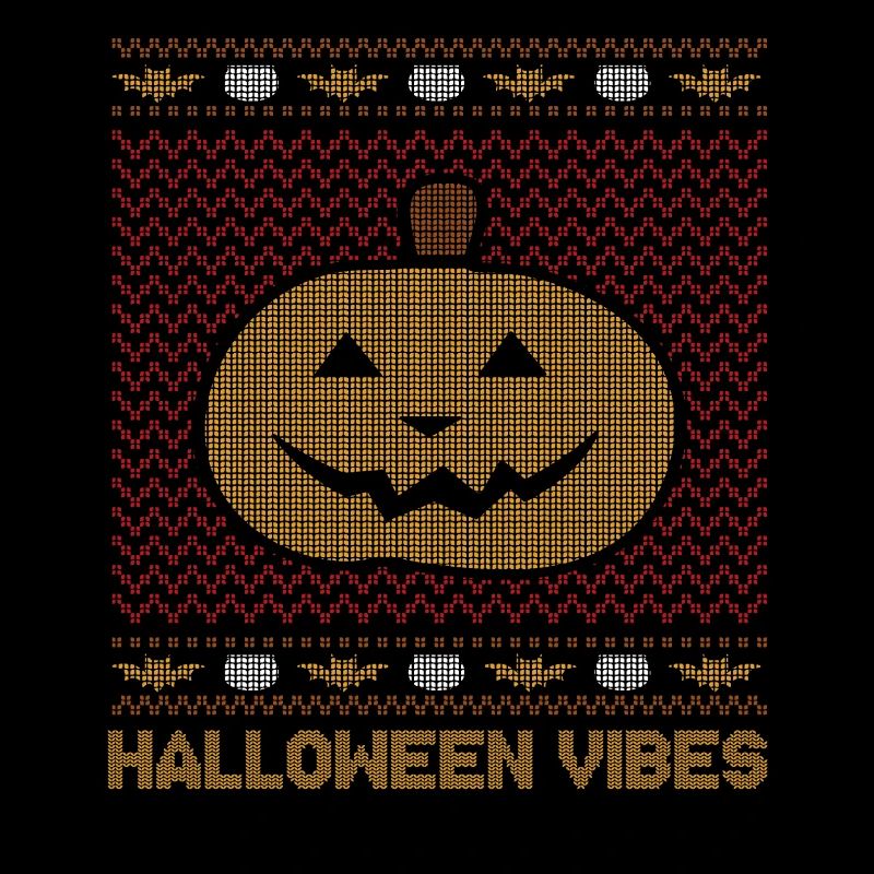 Stitch Pattern Pumpkin Creature Vibes Halloween