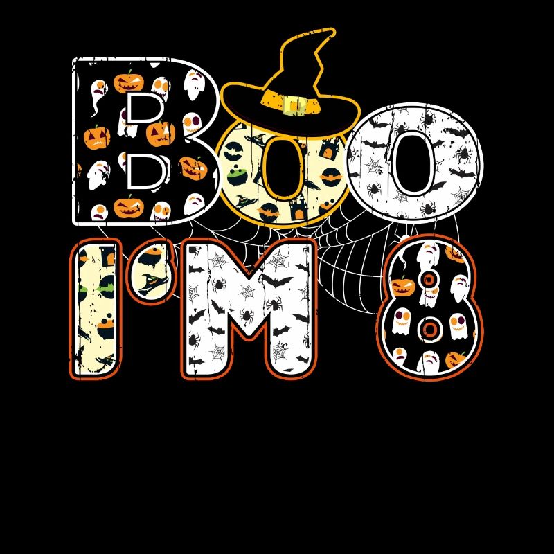 Halloween Pattern Spider Creatures Birth Age 8