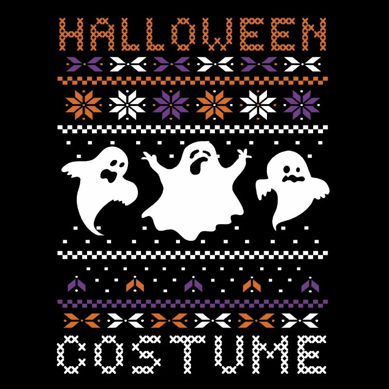 Stitch Pattern Ghost Creatures Effrayant Halloween