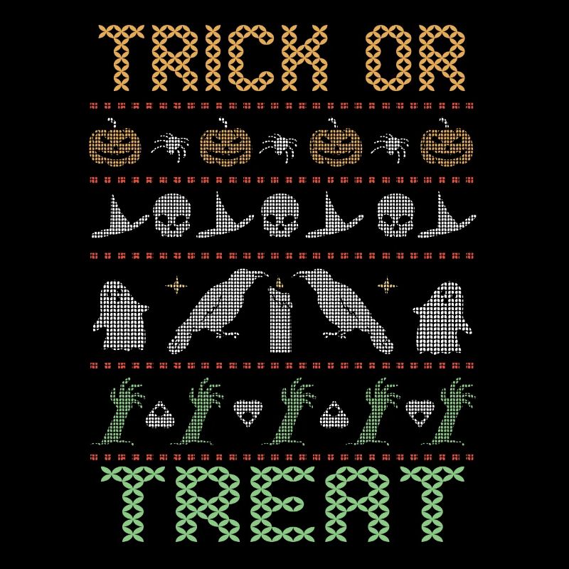 Stitch Pattern Horror Creatures Trick Halloween