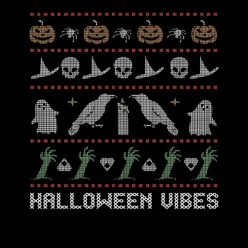 Stitch Pattern Horror Creatures Vibes Halloween