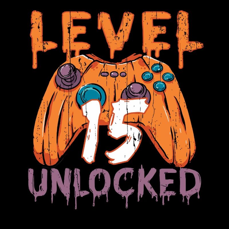 Halloween Pattern Pumpkin Game Gamer Naissance 15 ans