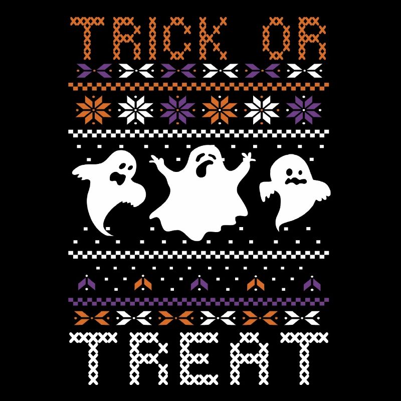 Stitch Pattern Ghost Creatures Trick Halloween