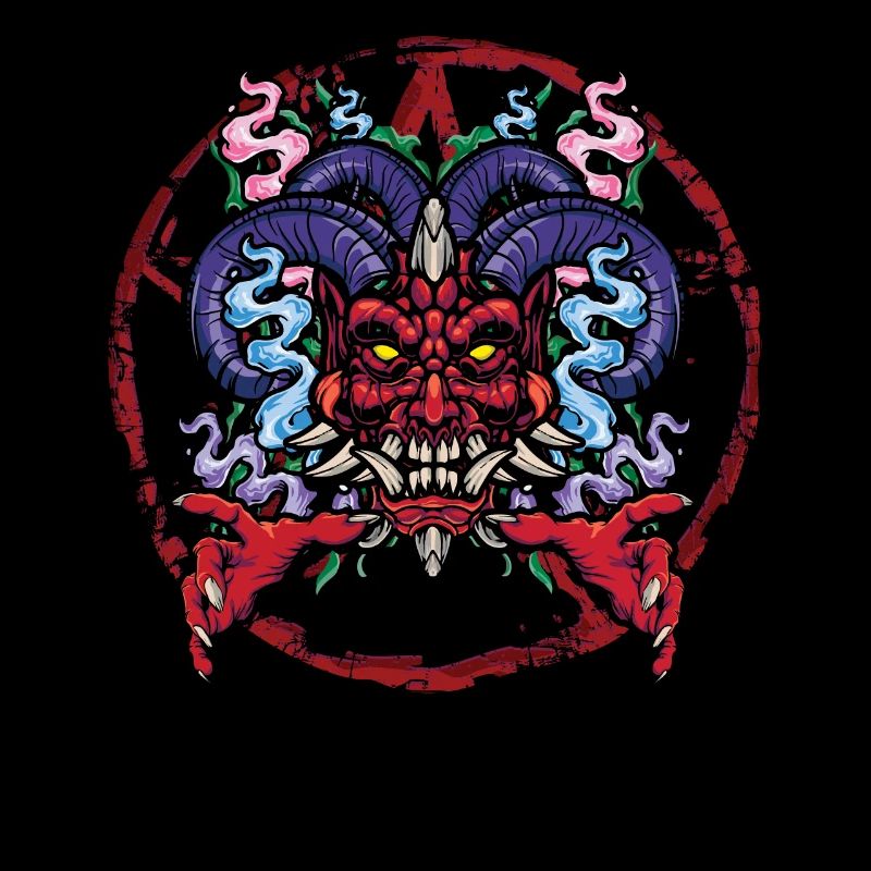 Pentagram Devil Demon Retro Horror Scary Halloween