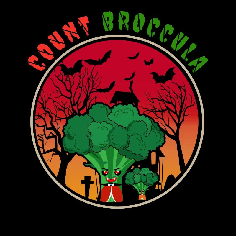 Creepy Broccoli Vampire Horror Scary Halloween