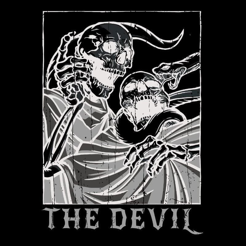 Skeleton Bones Tarot Card Occult Devil Gothic