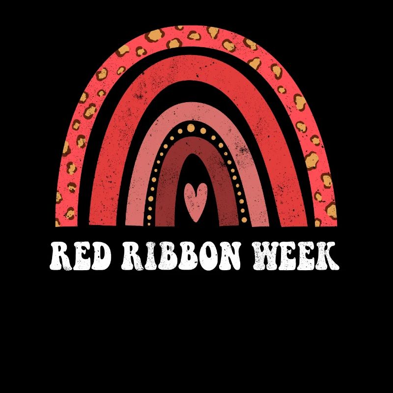 Rainbow Ribbon Week October Red