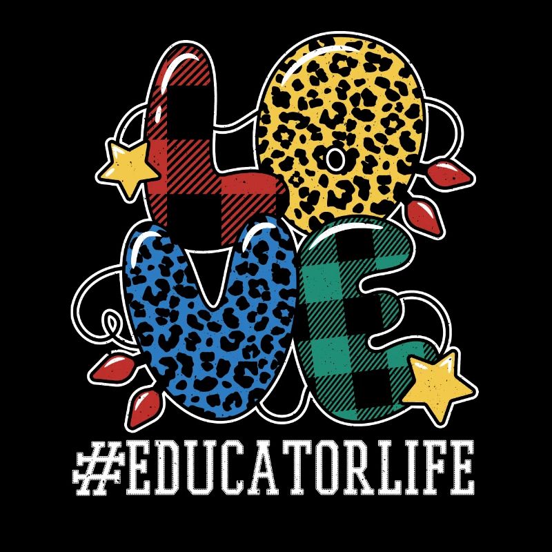 Pattern Teacher Educator Student Love Christmas