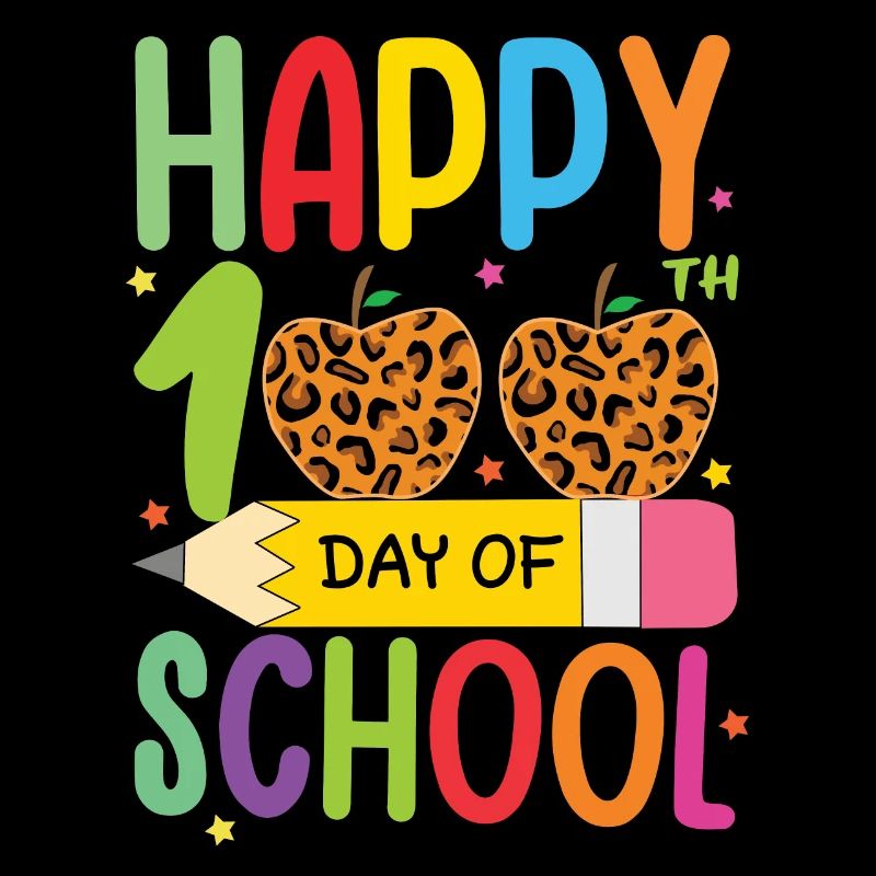 100e jour crayon léopard joyeux 100 jours d’école