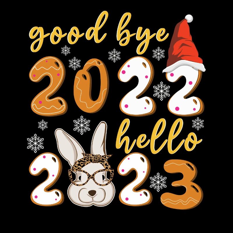 Bye 2022 Hello 2023 Rabbit Happy Chinese New Year