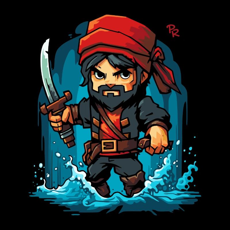 Petit pirate pixel mignon