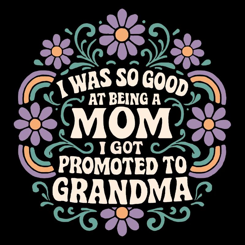 Retro Blumen Mutter Befördert Oma