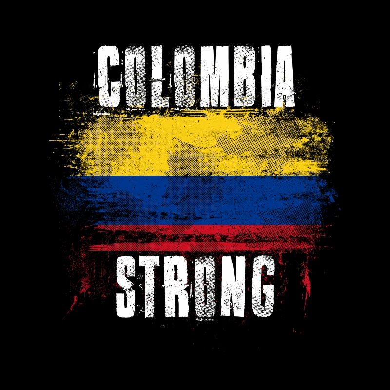 Colombia Strong Distressed Graffiti Flag