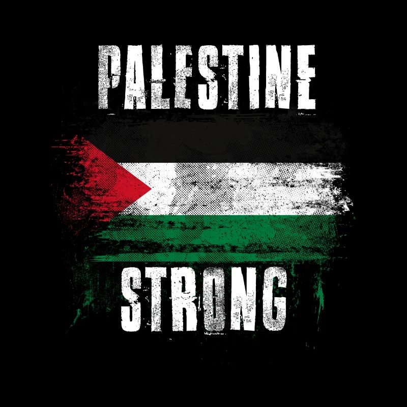 Palestine Strong Distressed Graffiti Flag