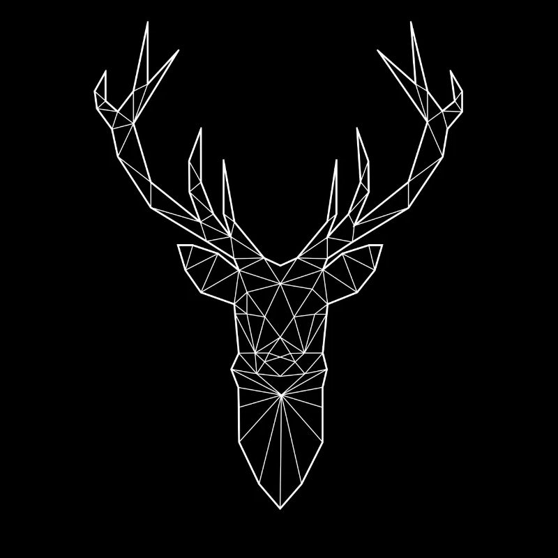 Tête de cerf dans le design triangle (blanc)