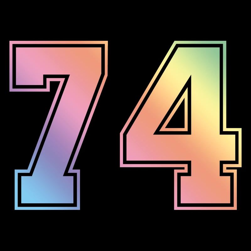 74 Number Colorful