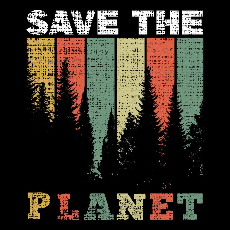 Retro Save Planet Save Nature Oceans Day Earth Day