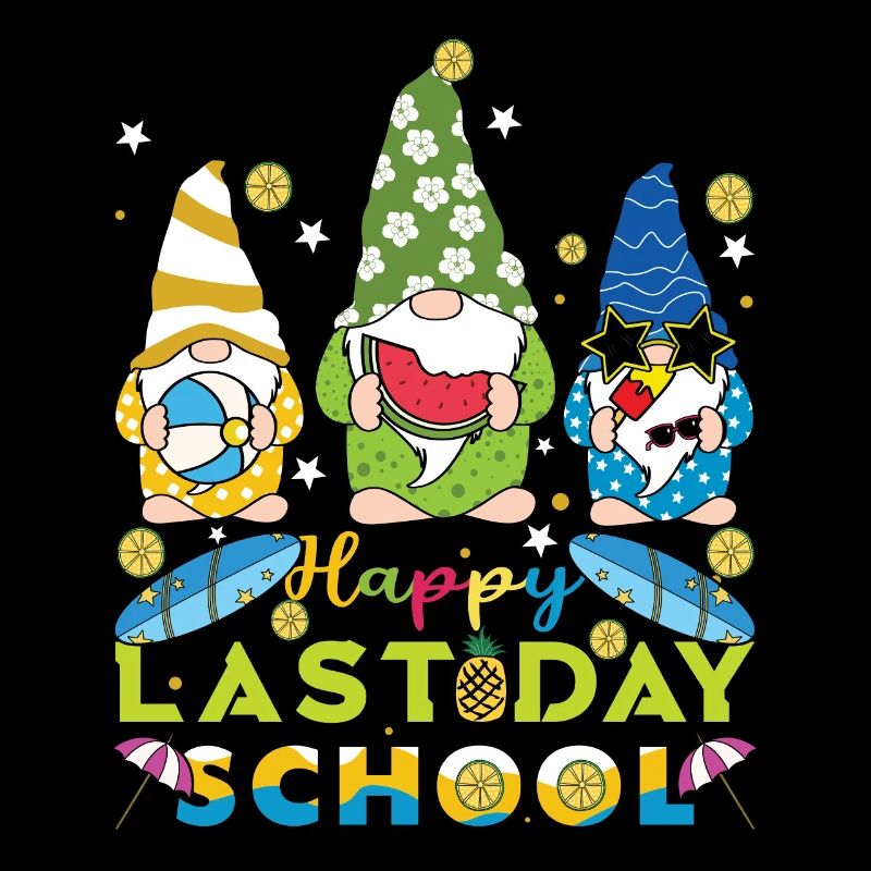 Gnome Bye School Happy Last Class Lehrer Schüler
