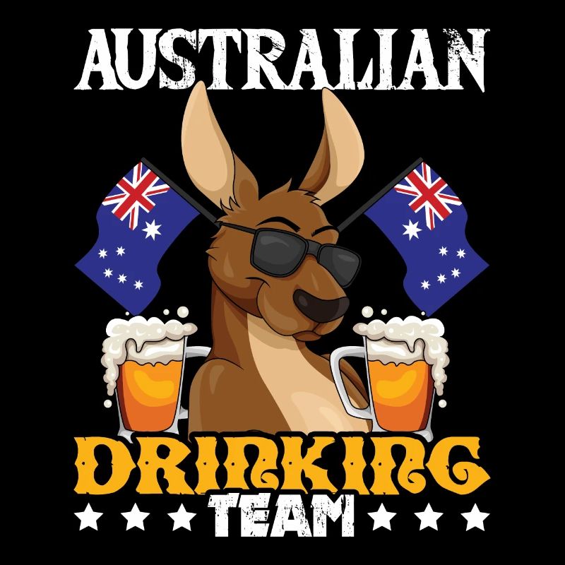 Australian Drinking Beer Australia Day Kangaroo