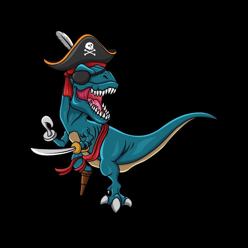 Cool Dinosaur Jolly Pirate Decor Lazy Halloween
