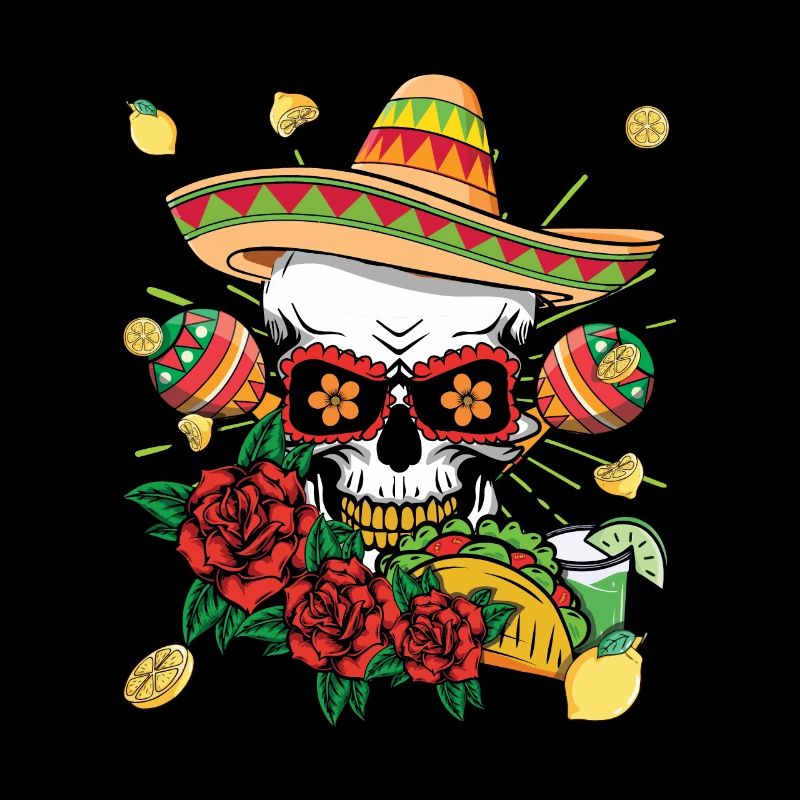 Skeleton Tequila Cinco De Mayo Muertos Sombrero