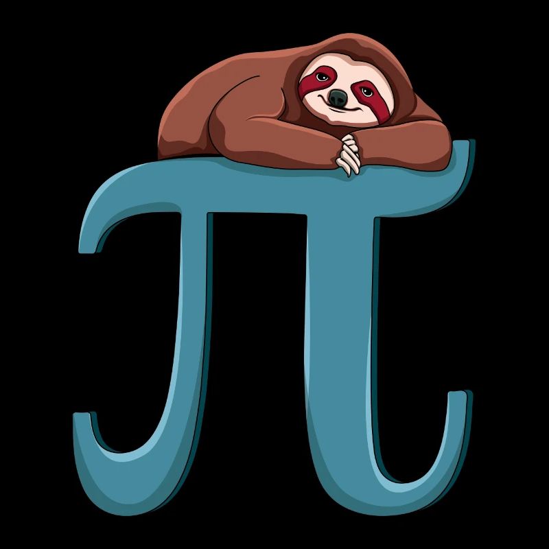 Cozy Sloth Pi Tag Math Art