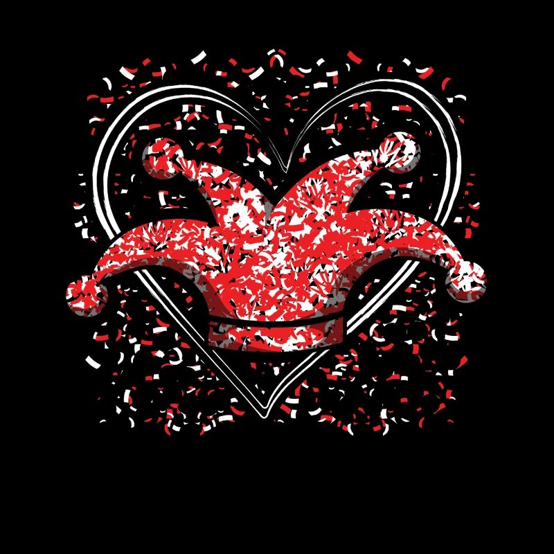 Carnaval Coeur Bouffon Cap Confettis Fun