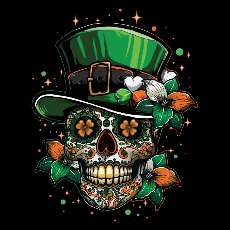 Irish Skull with Shamrock St Patrick's Day