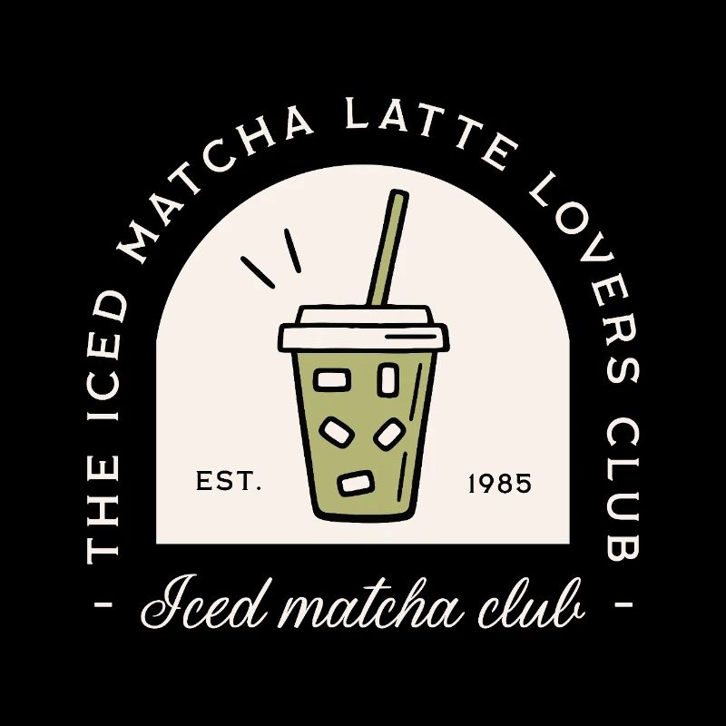 Iced Matcha Latte japanisches Getränk Humor