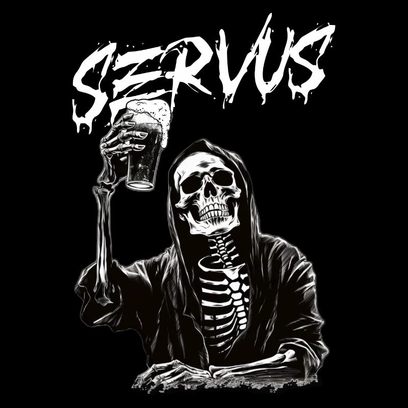 Grim Reaper with beer