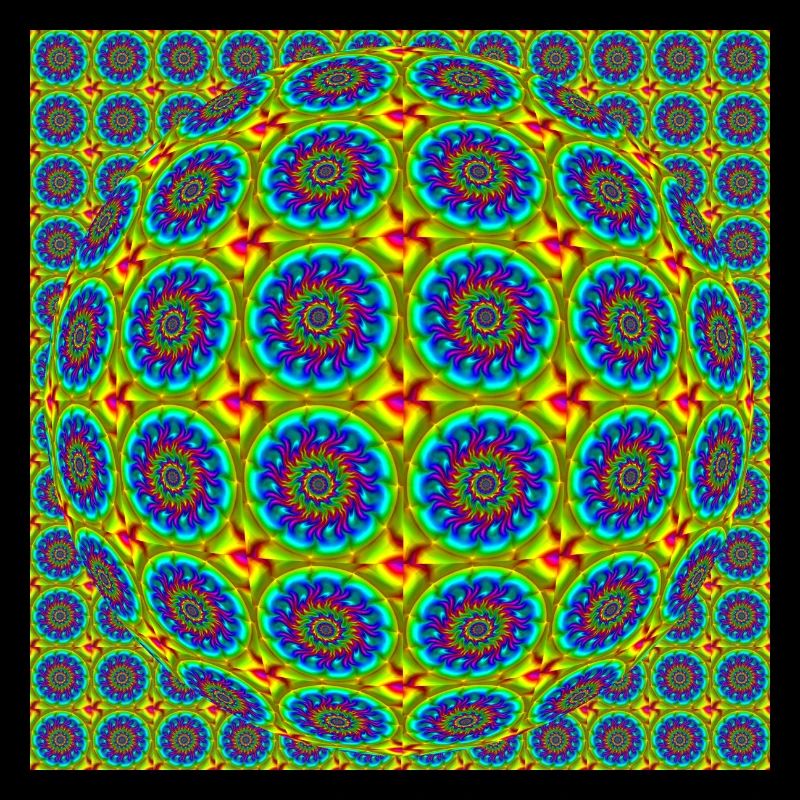 FRACTAL FLOWER ABSTRACT RAINBOW - COLORED OP ART