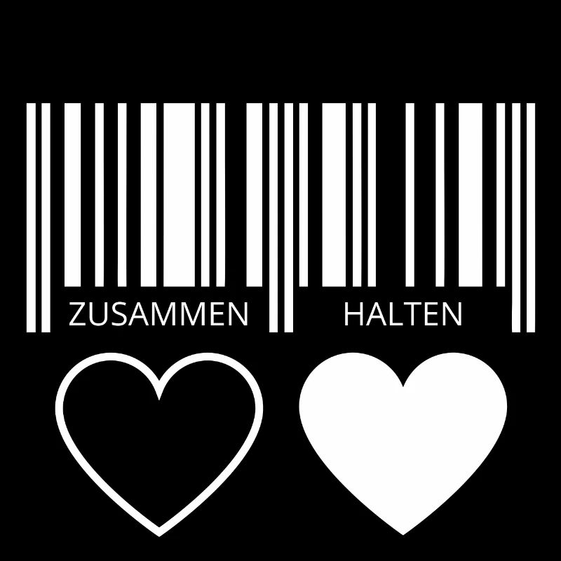 Zusammen halten Herzen Strichcode Barcode Paar C19