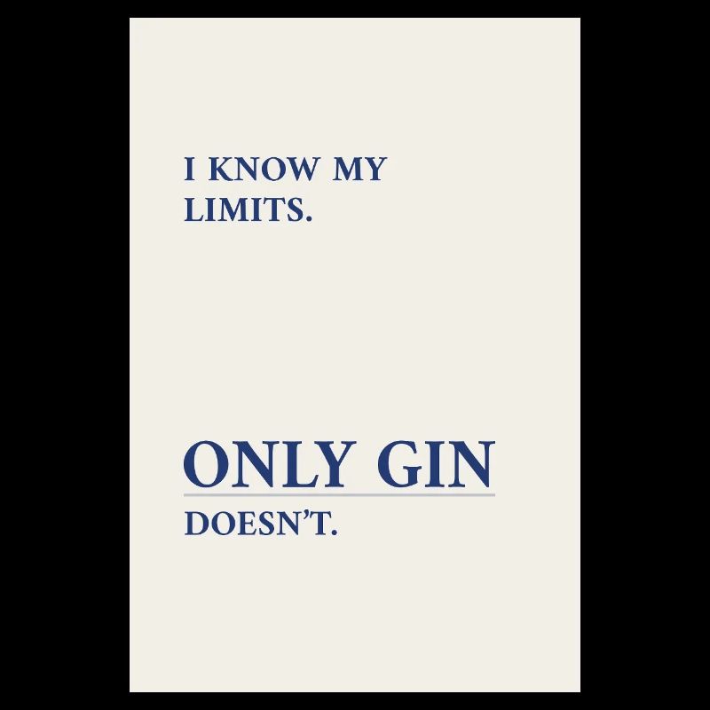 Gin n’a pas de limites – affiche à la typographie minimale