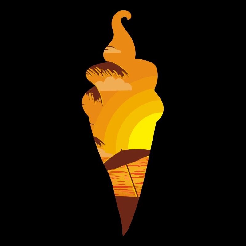 Ice Cream Sunset Beach Cone