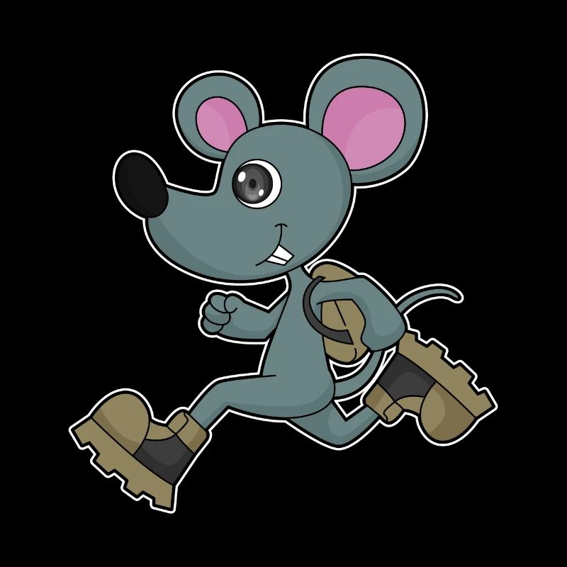 Souris comme joggeur avec sac à dos