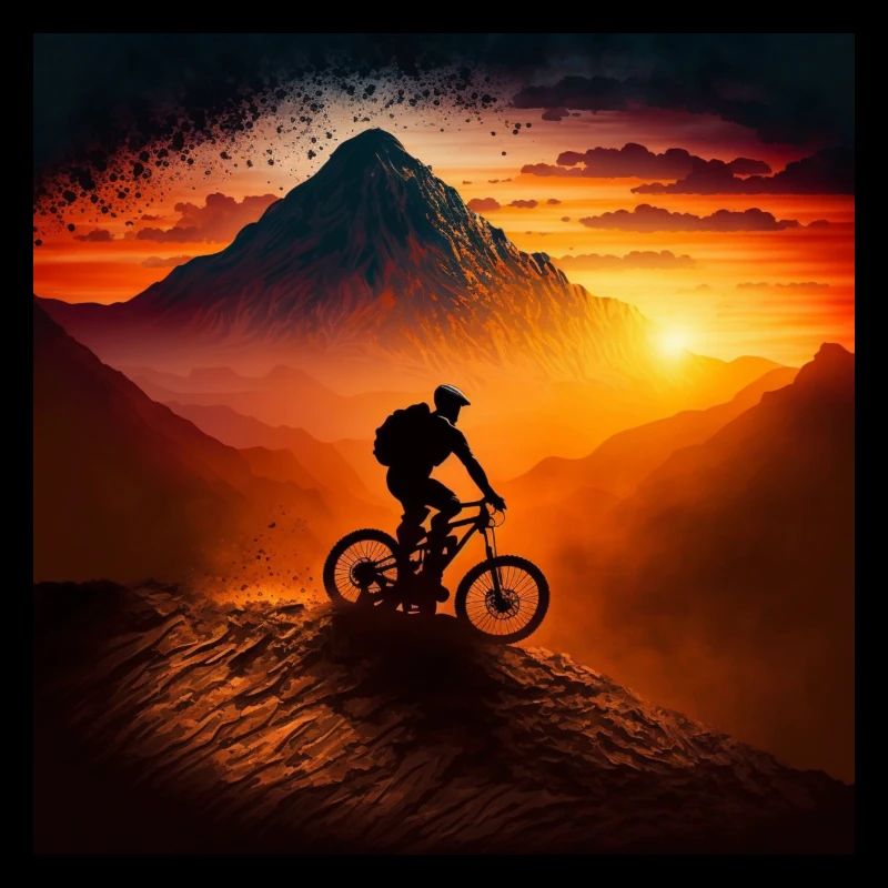 Riders de descente dans les graphiques PC Sunset