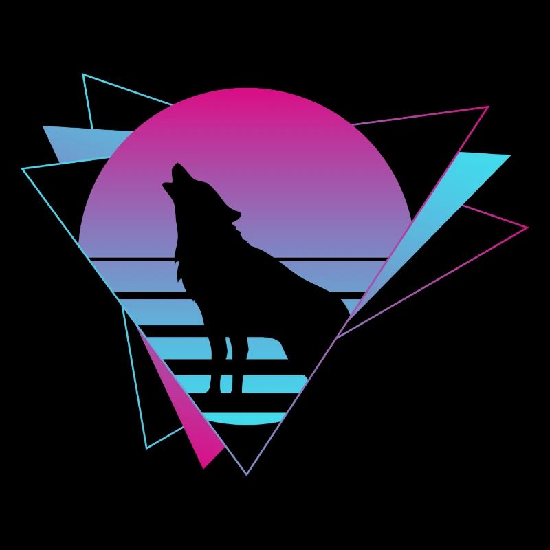 Wolf Vaporwave Wolfsrudel Wolf Wölfe