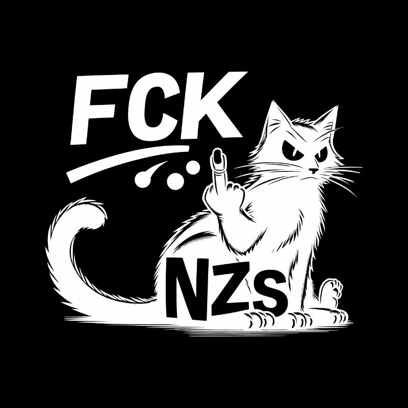 FCK NZS Statement Mit Stolzer Katze