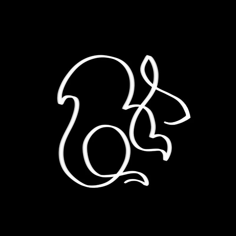 One Line Eichhörnchen weiß