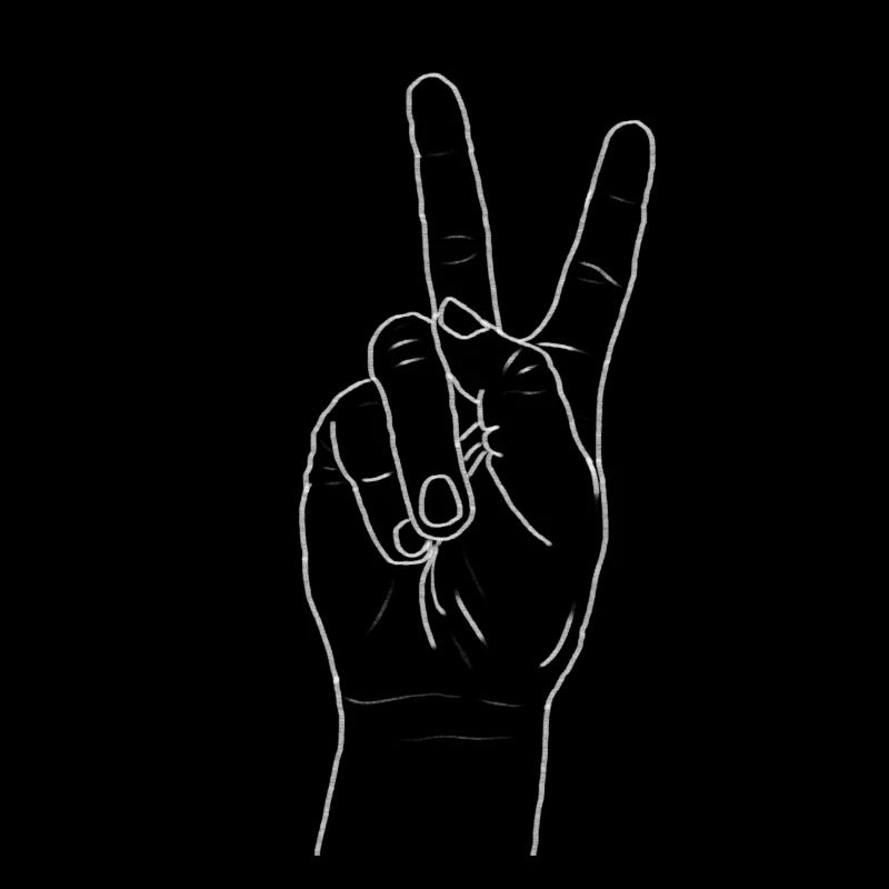 Peace Hand white