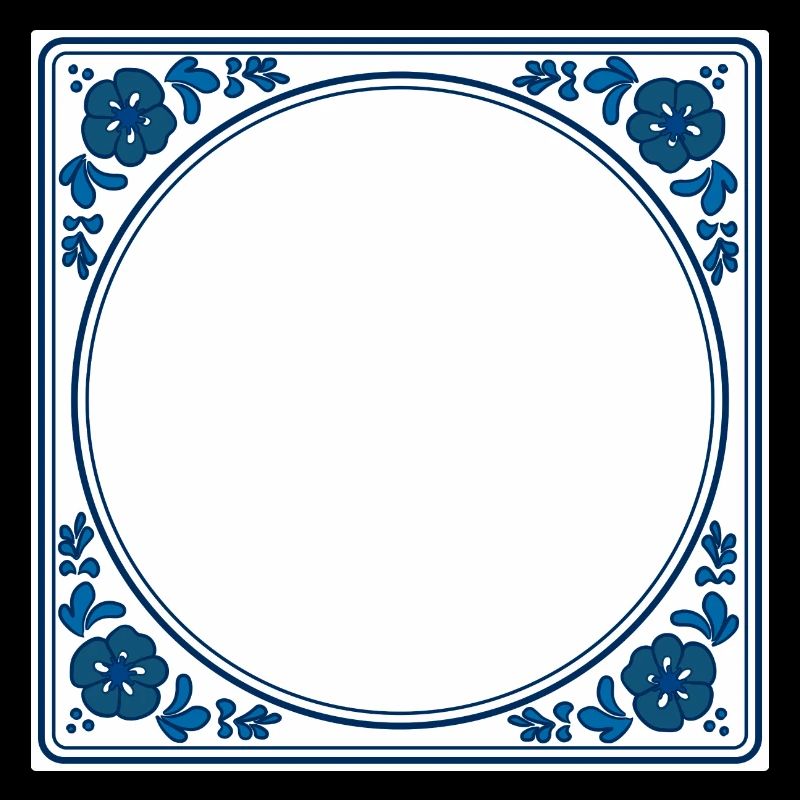 Empty Tile own text - Delft Blue