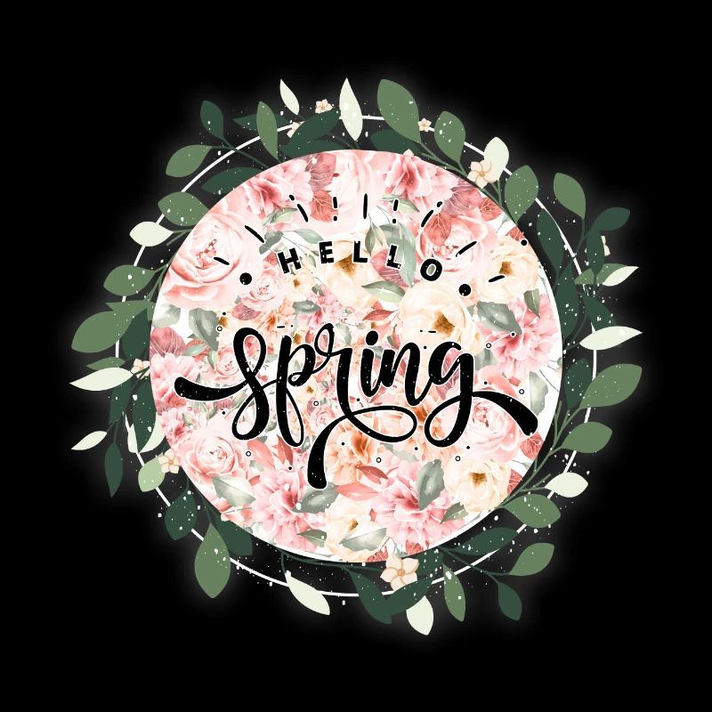 Hello spring flowers pattern